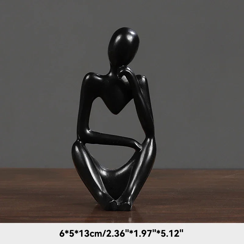 🧘‍♂️ Sand Color The Thinker Abstract Statue – Nordic Style Yoga Figurine for Living Room & Desk Decoration | Maison Home Décor | Free Shipping Black 2