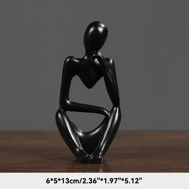 🧘‍♂️ Sand Color The Thinker Abstract Statue – Nordic Style Yoga Figurine for Living Room & Desk Decoration | Maison Home Décor | Free Shipping Black 2