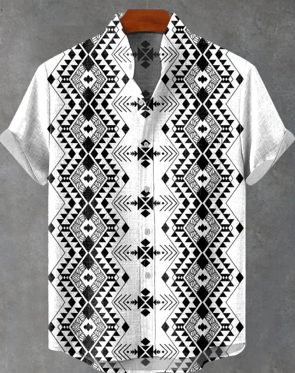 🌅 The Harajuku Sunset Heritage: Premium Unisex Ethnic Linen Shirt – High-Definition Sunset Graphic Print, Breathable Organic Cotton-Linen Blend, and Sophisticated Harajuku-Inspired Streetwear Button-Down SFQQQD1108