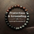 ✨ Handmade Protection and Grounding Bracelet – Red Tiger Eye and Hematite Natural Stone – Spiritual Energy Balance Jewelry 18cm