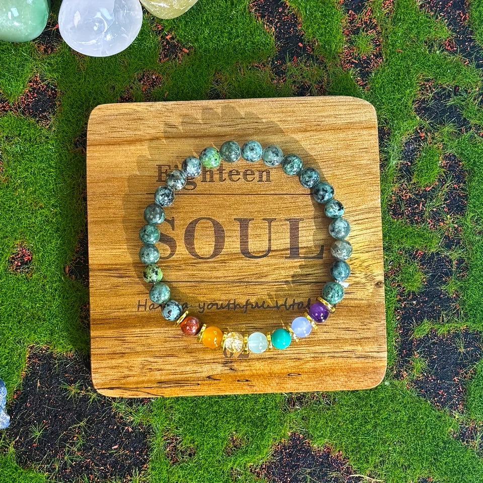 ✨ Attract Wealth and Prosperity Bracelet – 6mm African Turquoise Handmade Beaded Stretch Jewelry