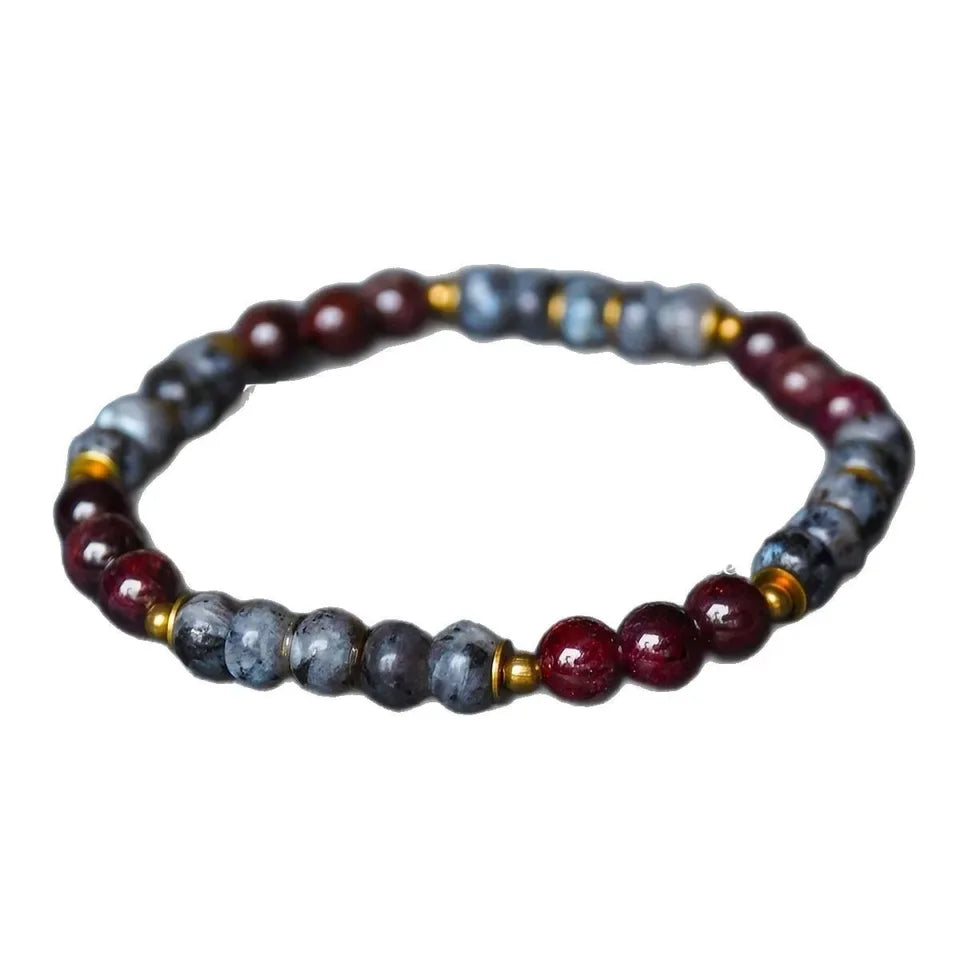🧠 The "Deep Thinker" Bracelet: Natural Moonstone & Garnet for Focus & Clarity
