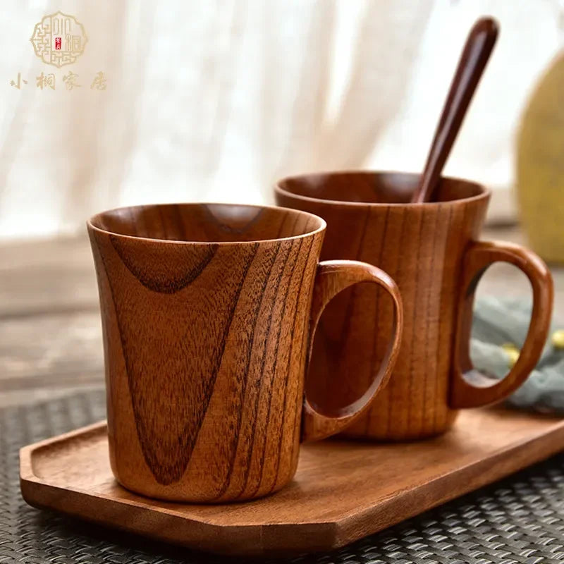 🍵 Japanese Jujube Wood Tea Cup – Elegant High-Heat Resistant Creative Wooden Cup for Tea, Coffee & Beer | Free Shipping