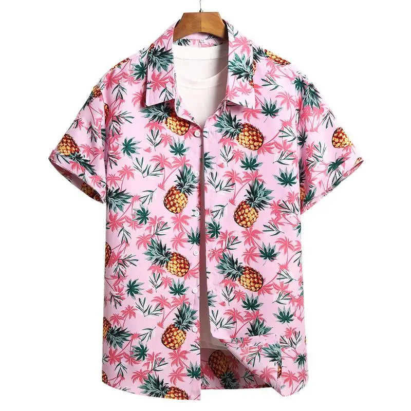 🏝️ The Harajuku-Hibiscus Y2K Masterpiece: Premium Men's Luxury Hawaiian Shirt – Retro Floral Graphic Print, Breathable Short-Sleeve Casual Top, and Signature Harajuku Oversized Silhouette
