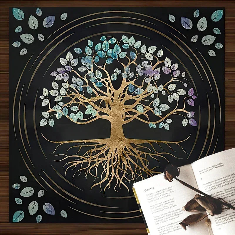 🌳 Tree of Life Tarot Card Tablecloth | Pagan Altar Cloth for Witchcraft, Astrology & Oracle – Home Decor and Pendulum Mat 2
