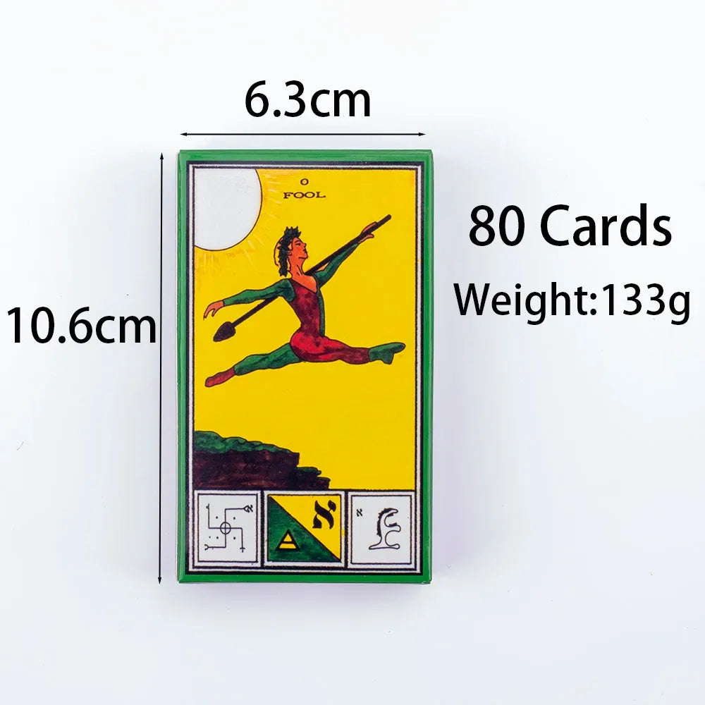 80Pcs Tarot Deck Cards - 3rd Edition Ceremonial Magick Pictorial Synthesis Board Game (10.6x6.3cm)