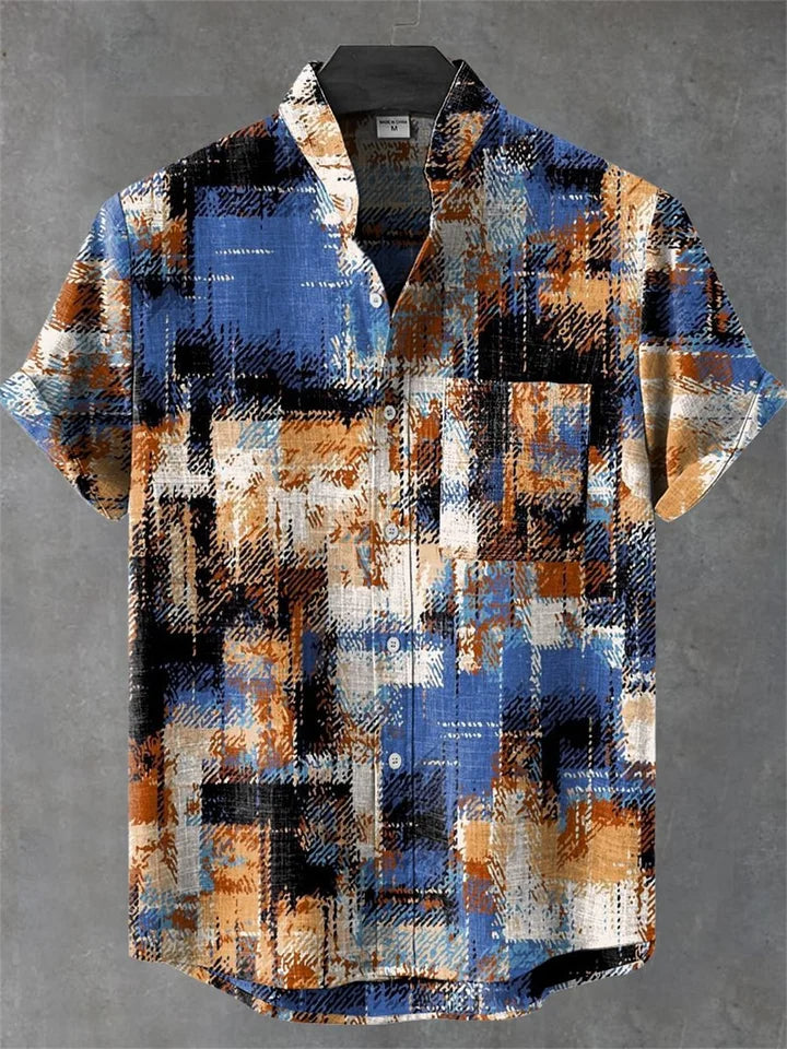 🌊 The Zen-Wave Symmetry Edition: Premium Men’s 3D Graphic Linen Shirt – High-Definition Symmetrical Wave Print, Breathable Organic Cotton-Linen Blend, and Sophisticated Modern-Fit Summer Button-Down