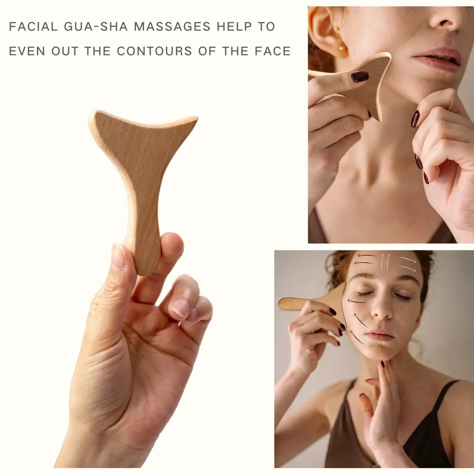 Wood Therapy Face Massager – Face Lifting Maderoterapia Gua Sha Wrinkle Remover, Skin Scraper, Anti-Cellulite Neck Lift Beauty Tool﻿