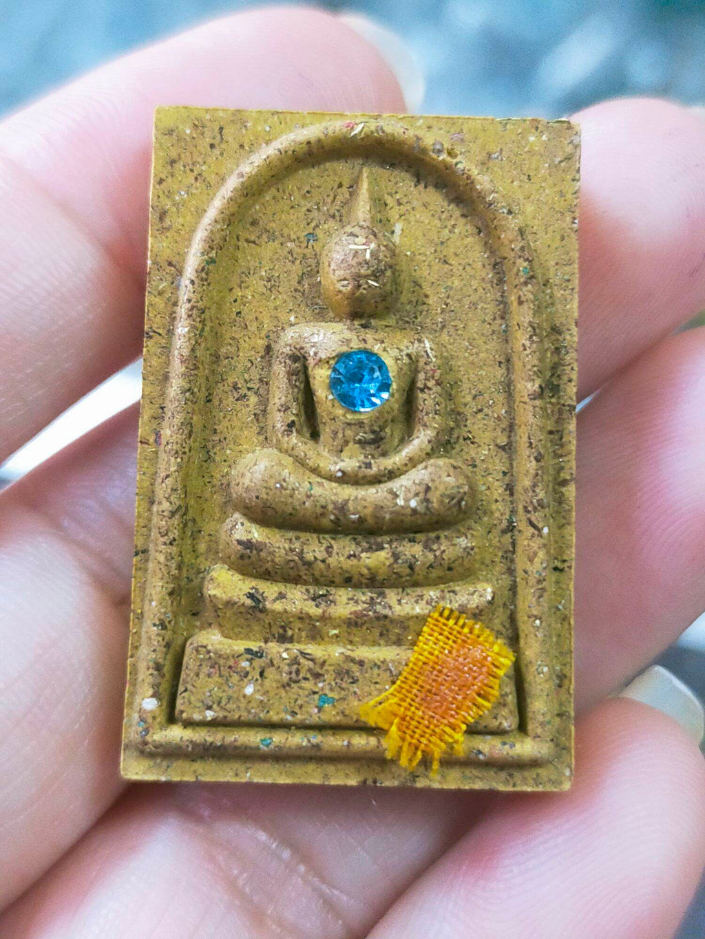 Exquisite Phra Somdej Amulet by Luang Pu Sila Sirijanto – Special Edition with Sky Gem Inlay, Sacred Yantra Backing, and Complete Temple Blessing – 100% Authentic Default Title