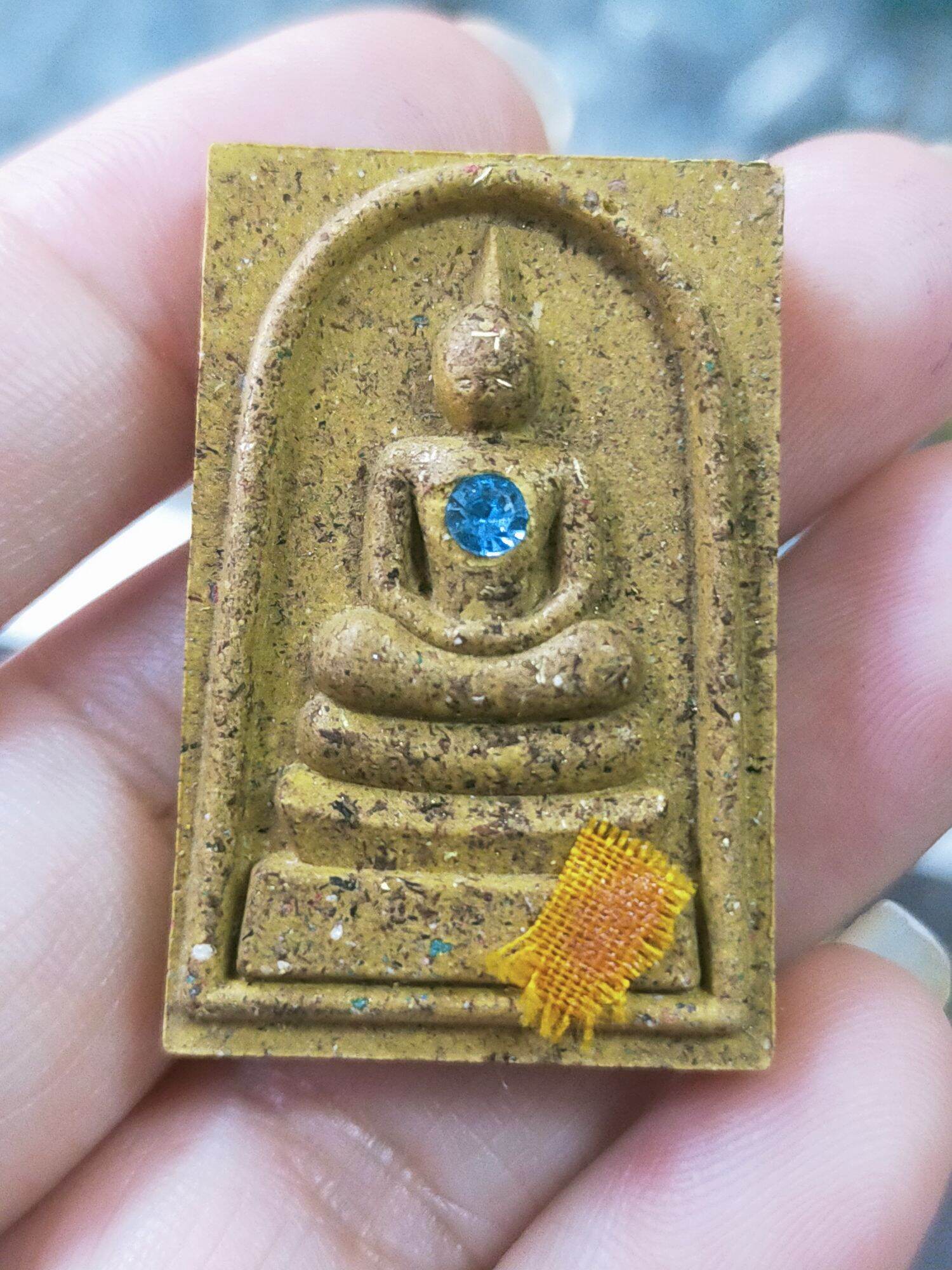 Exquisite Phra Somdej Amulet by Luang Pu Sila Sirijanto – Special Edition with Sky Gem Inlay, Sacred Yantra Backing, and Complete Temple Blessing – 100% Authentic Default Title
