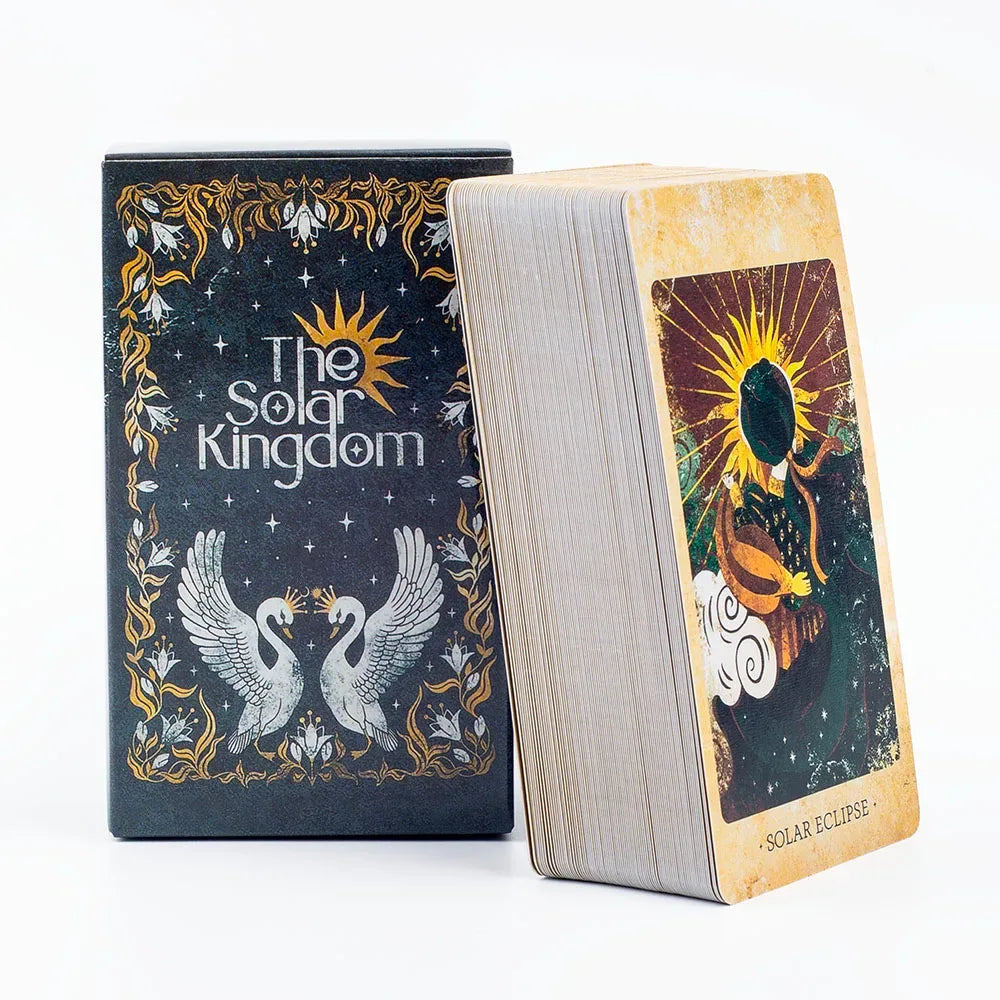 The Solar Kingdom Tarot Deck – 78 Cards + 8 Special Sun and Moon Cards, English Visions Divination Edition for Board and Party Games (10.4x6.1 cm)