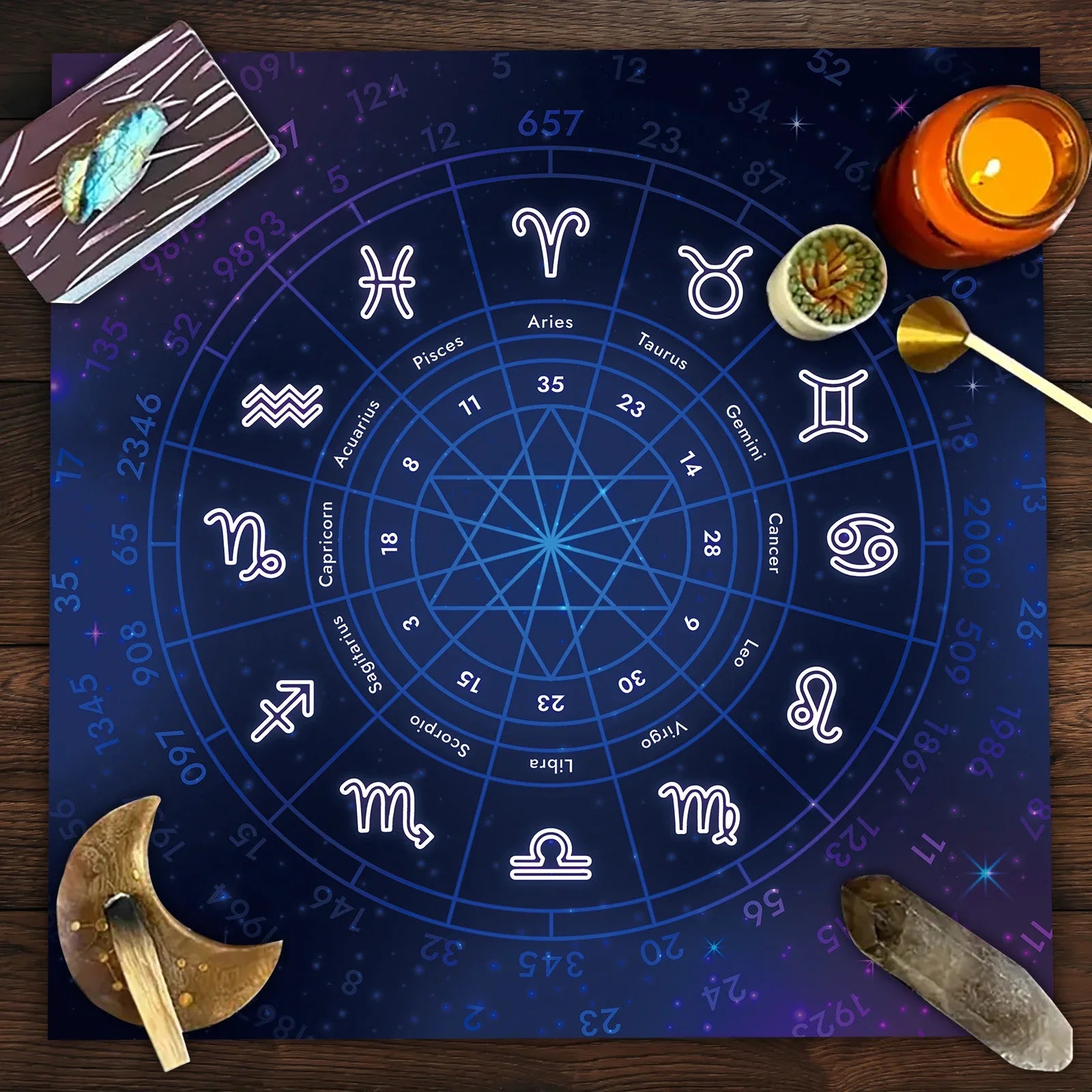 🃏 Mandala Tree of Life Tarot Tablecloth – Sea Velvet Square Butterfly Altar Cloth for Tarot Readings, Terrace Dining & Multi-Purpose Mystic Decor 07