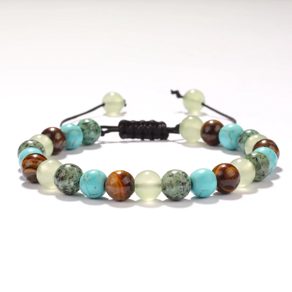 ✨ Classy Winter Jewelry – Yellow and Green Tiger Eye with African Pine Natural Stone Bracelet – Anxiety Relief for Family, Perfect Daily and Christmas Gift
