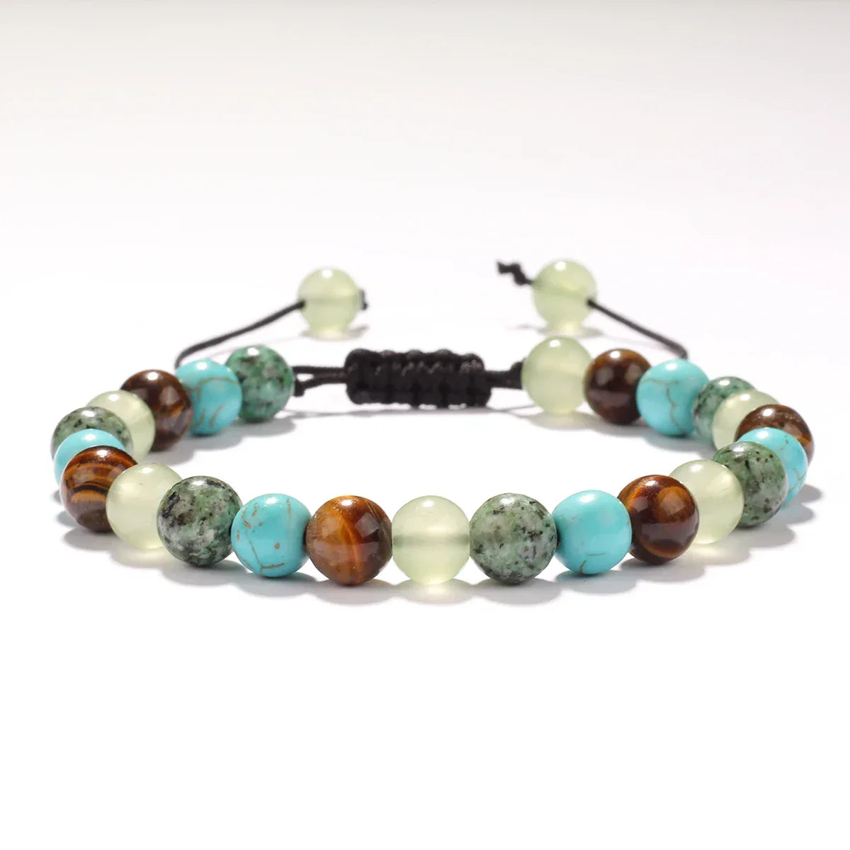 ✨ Classy Winter Jewelry – Yellow and Green Tiger Eye with African Pine Natural Stone Bracelet – Anxiety Relief for Family, Perfect Daily and Christmas Gift