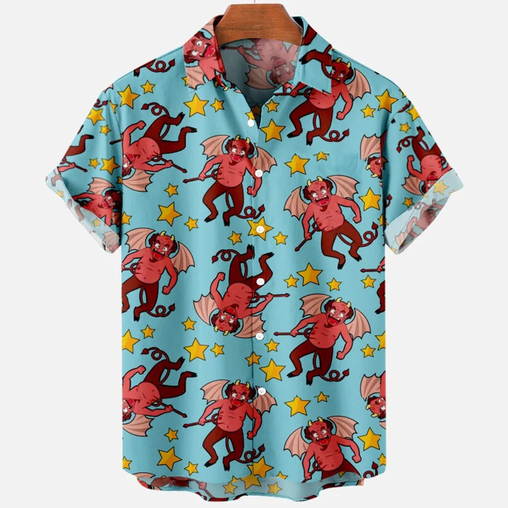 👹 The Demonic Abyss: Premium Men’s Horror 3D Printed Hawaiian Shirt – High-Definition Surreal Devil Graphic, Ultra-Breathable Performance Fabric, and Sophisticated Urban-Gothic Loose Fit Short-Sleeve Summer Button-Down (S-5XL) CS2024AQ697