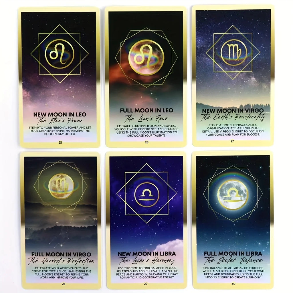 Mysterious Moon Tarot – 78 Cards Featuring Moon & Mountain with Guidebook, Moon Phase & Zodiac Interpretations