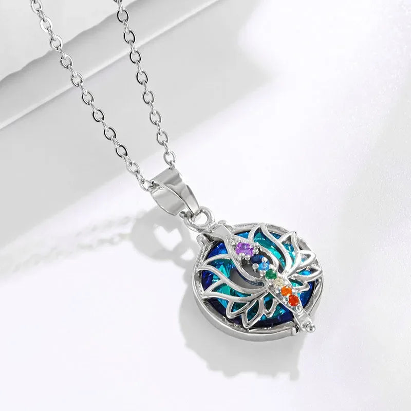 🌸 Elegant 7 Chakra Lotus Necklace: Healing Stone Pendant for Women – Energy Balance Yoga Jewelry & Meaningful Anniversary Gift