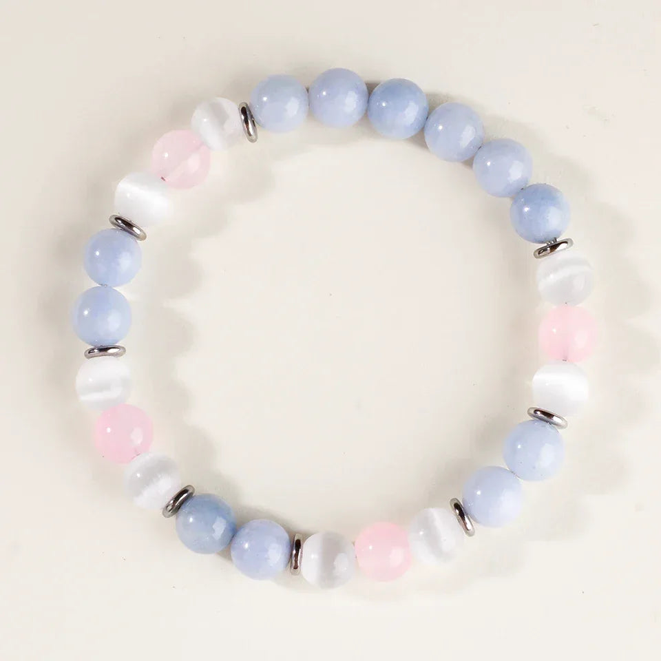 ✨ Elegant Natural Stone Tiger’s Eye Round Bead Bracelet – Four Seasons Striped Colorful Brazalete for Women & Men