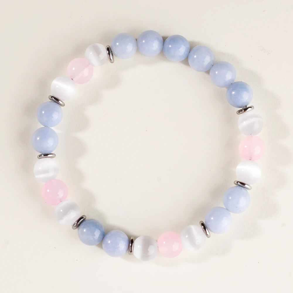 ✨ Elegant Natural Stone Tiger’s Eye Round Bead Bracelet – Four Seasons Striped Colorful Brazalete for Women & Men