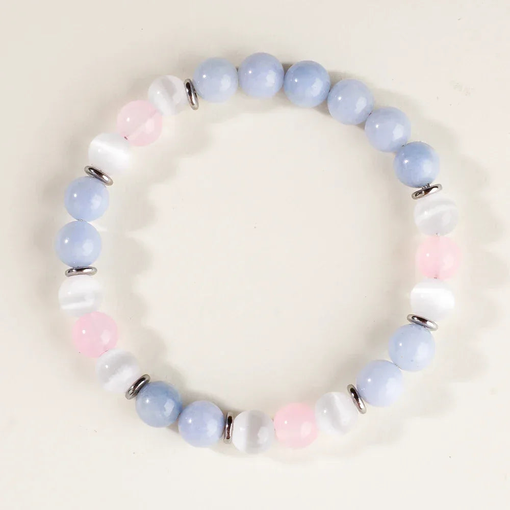✨ Elegant Natural Stone Tiger’s Eye Round Bead Bracelet – Four Seasons Striped Colorful Brazalete for Women & Men