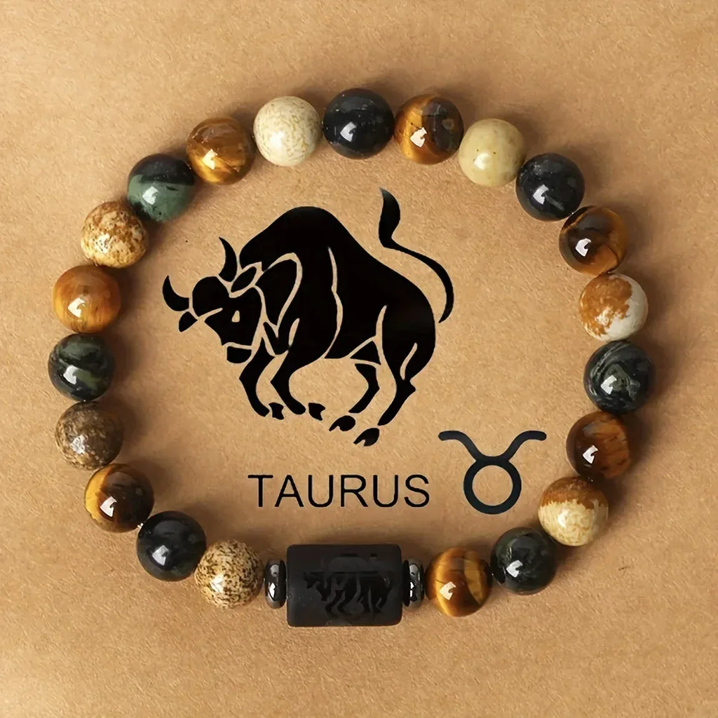 🐅 The "Cosmic Warrior" Zodiac Bracelet: Golden Tiger Eye Constellation Talisman (Men & Women)