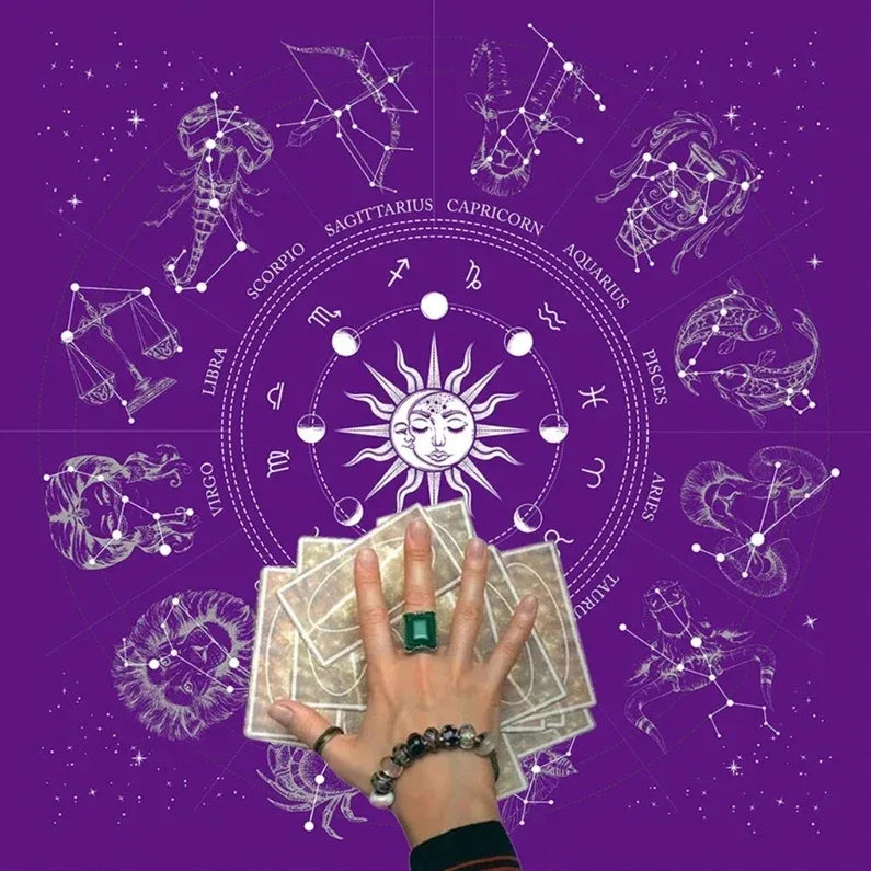🎲 Square Shape Pendulum Divination Altar Tablecloth | Tarot Pad & Rune Table Cloth – Astrology Oracle Board Game Mat A