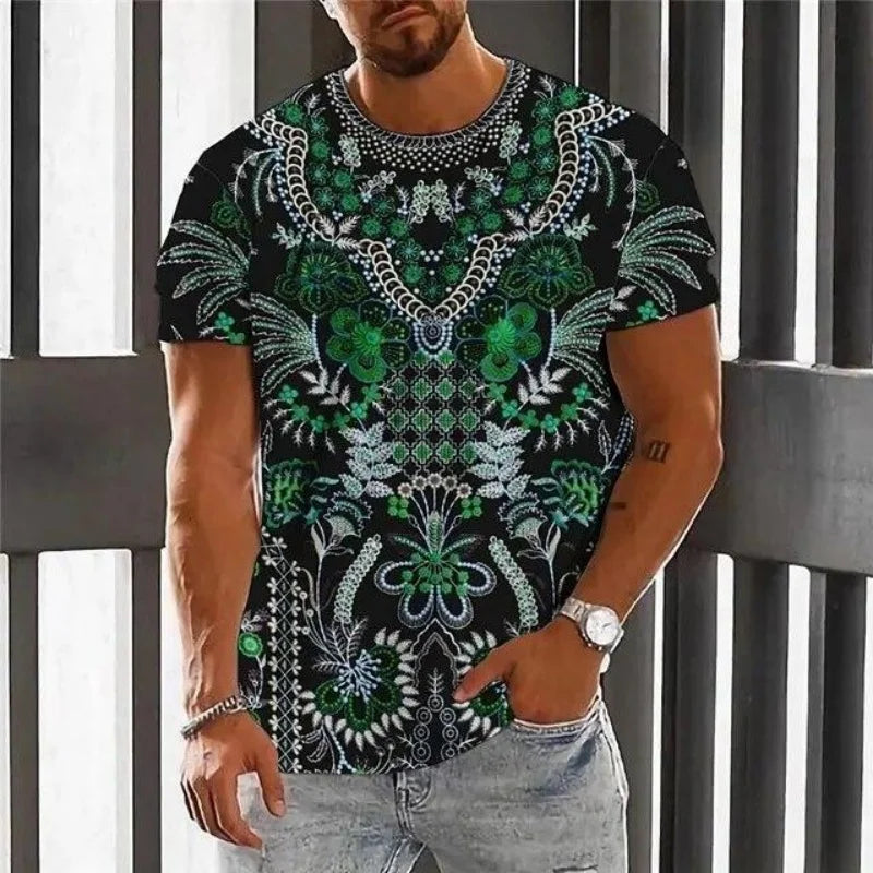 ✨ The Luxury Retro Ethnic Edition: Premium Men’s 3D Printed T-Shirt – High-Definition Colorful Tribal Graphic Print, Breathable Quick-Dry Performance Fabric, and Sophisticated Oversized Luxury Streetwear Tee Tshirt-YSY46989