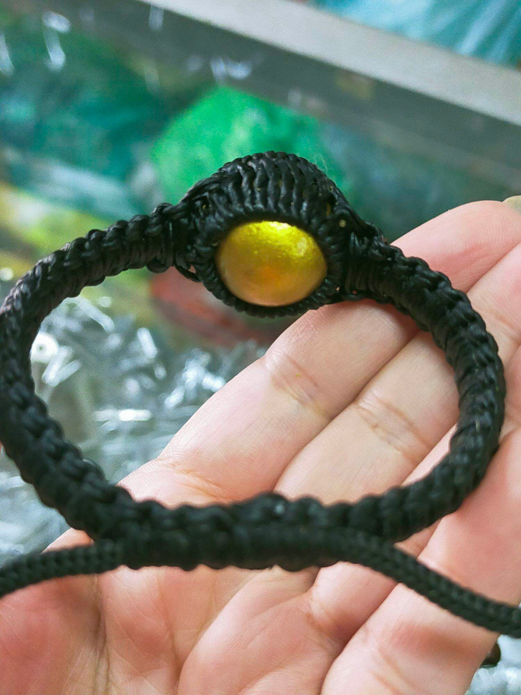 Authentic Braided Cord Bracelet with Luk Om Plik Duang by Luang Pu Sila - Spiritual Luck and Protection Charm