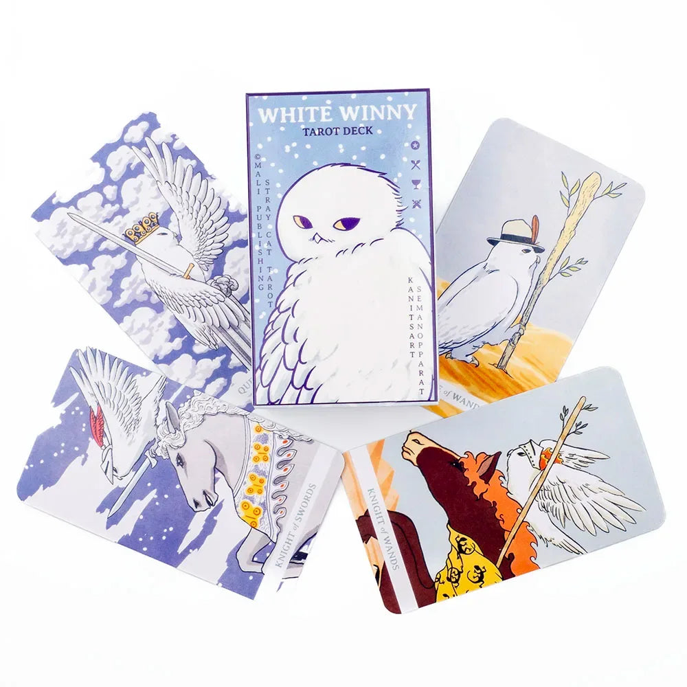 White Winny Tarot Deck - 80-Card Divination Set with PDF Guidebook for Intuitive Readings, Self-Discovery & Fun Parties