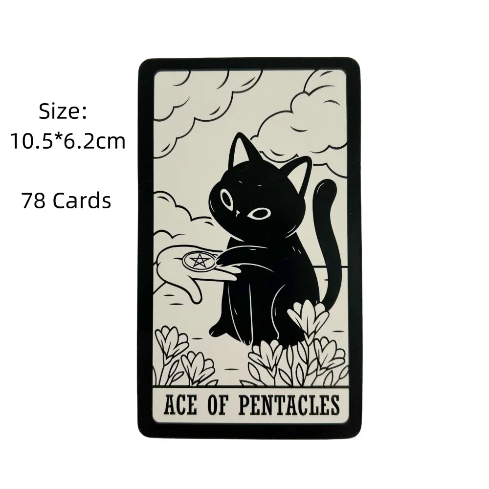 Cat Kitten Tarot Cards – 78-Card English Oracle Deck for Divination, Spiritual Insight & Family Board Games