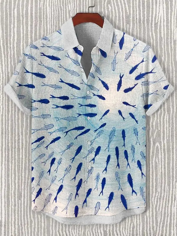 ✨ Coastal Life 3D Panoramic Graphic Shirt: Men’s Ultra-Relaxed Loose Fit Hawaiian Top with High-Definition Seaside Print & Breathable Vacation Fabric (2026 Edition)