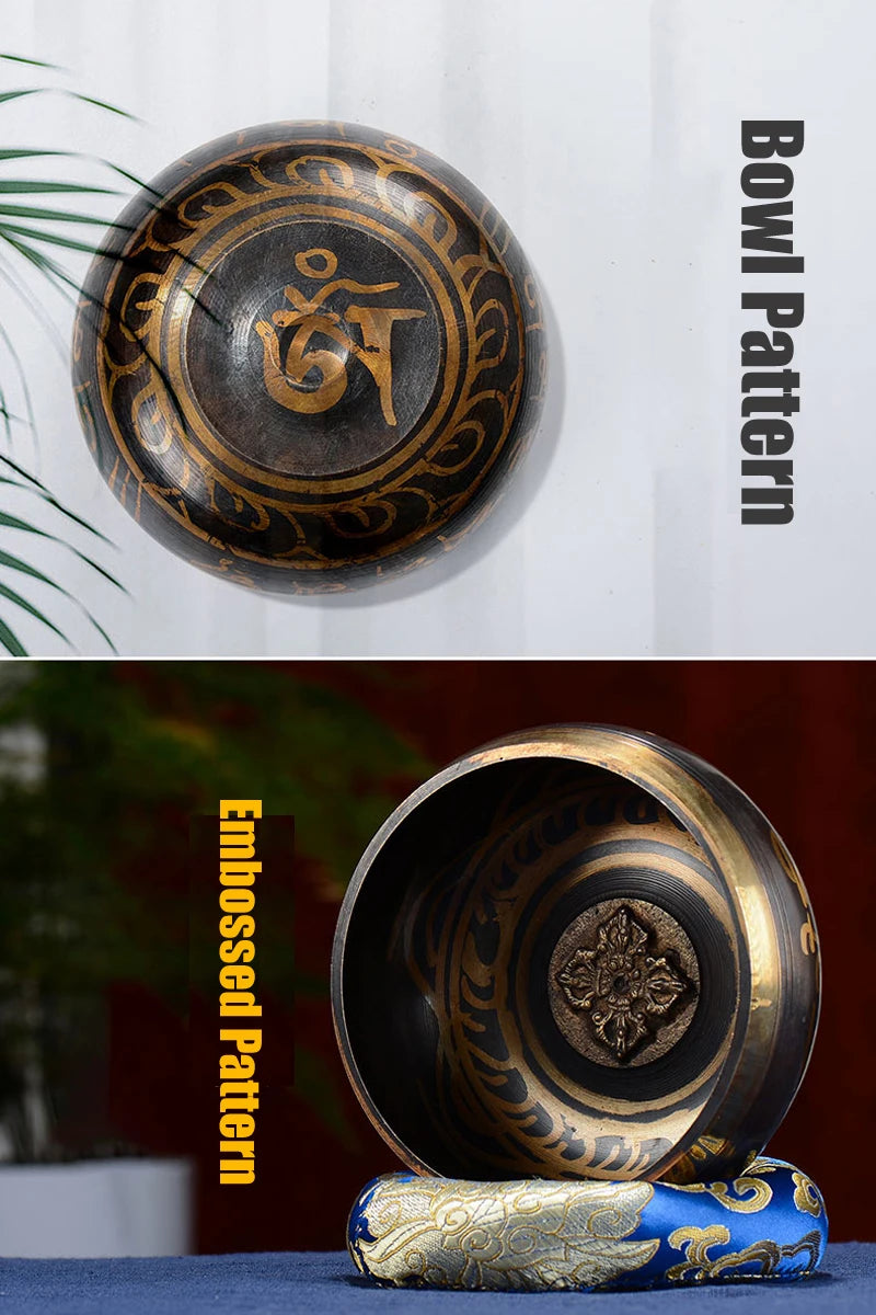 🔔 Tibetan Singing Bowl Set Sound Bowls Meditation Nepal Music Bowl Buddhism for Meditation Yoga Stress Relief Tibet Copper Bowl