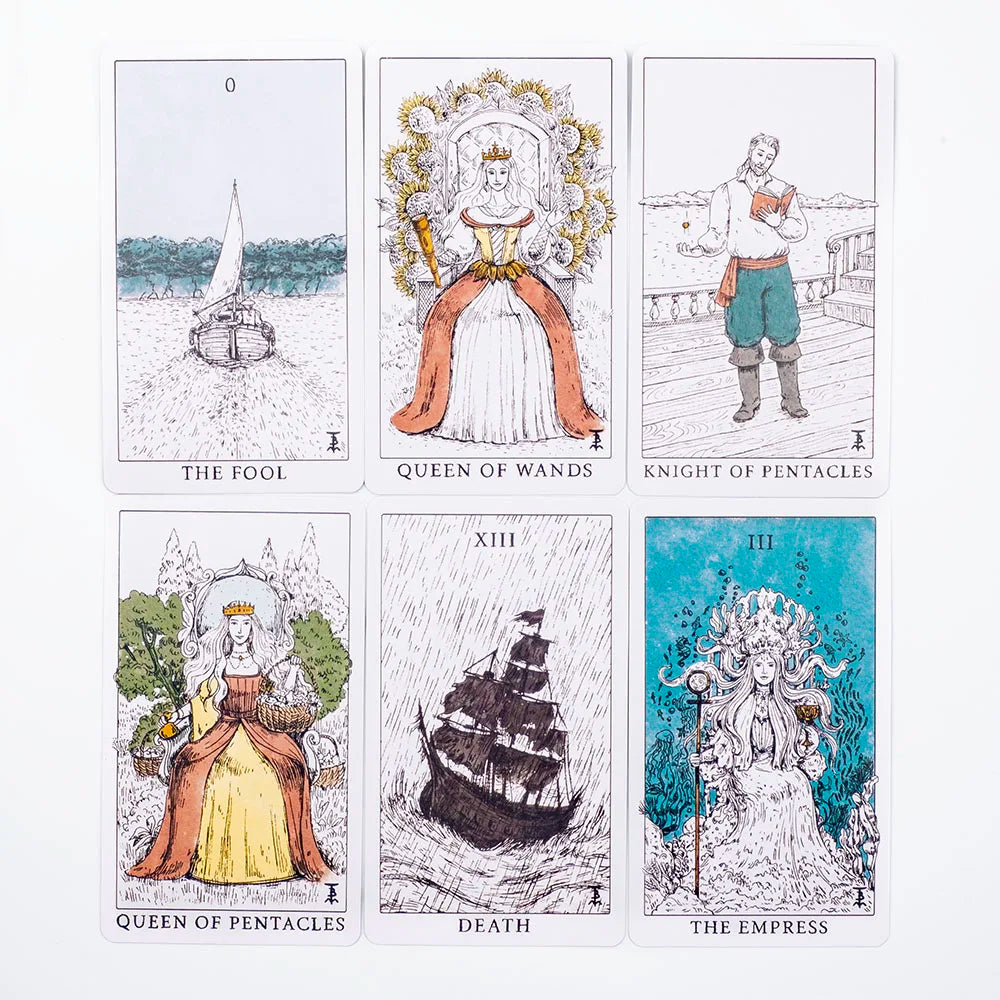 🃏 Tempest Tarot Deck – 78-Card Ocean Themed Deck with Guidebook for Beginners, Party Games, and Divination
