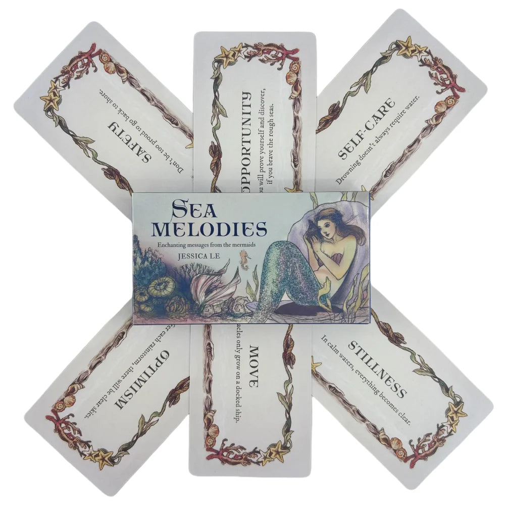 Sea Melodies Oracle Cards – 40-Card Deck "Message From The Mermaids" English Visions Divination Edition for Board & Party Games