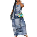 Women's Maxi Beach Dress with Pockets - Casual Summer Sundress SKY BLUE