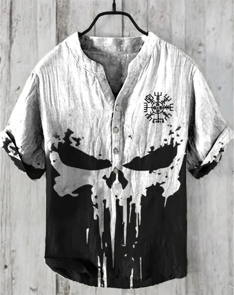 🎨 The Pure Linen Art Edition: Premium Men’s 100% Organic Linen Shirt – High-Definition Digital Art Print, Ultra-Breathable Natural Fiber, and Sophisticated Modern-Fit Summer Button-Down