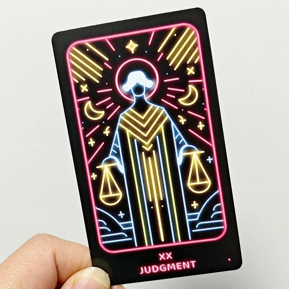 ⚡ Simple Modern Minimalist Neon-Inspired Tarot Deck – 78 Cards Rider-Waite System | For Beginners & Professionals