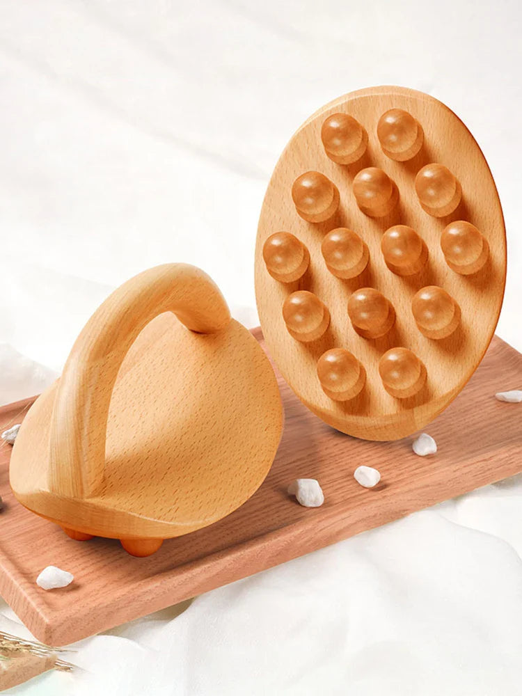 Wood Therapy Fascia Release Massage Tools – Wooden Massage Brush & Gua Sha Body Sculpting Tool for Smooth Meridians and Deep Tissue Relief﻿