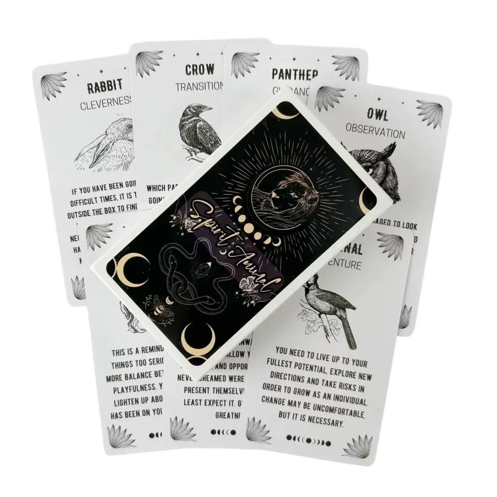 🦉Spirit Animal Oracle Cards | 54-Card Beginner-Friendly Deck | 10.3x6cm Size | Great Gift for Personal Guidance