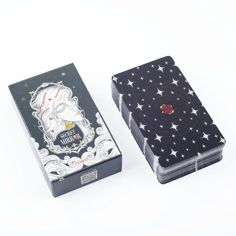 Secret Mirror Tarot – 80-Card English Divination Deck for Family Gatherings, Board Games, and Spiritual Exploration (12x7 cm)