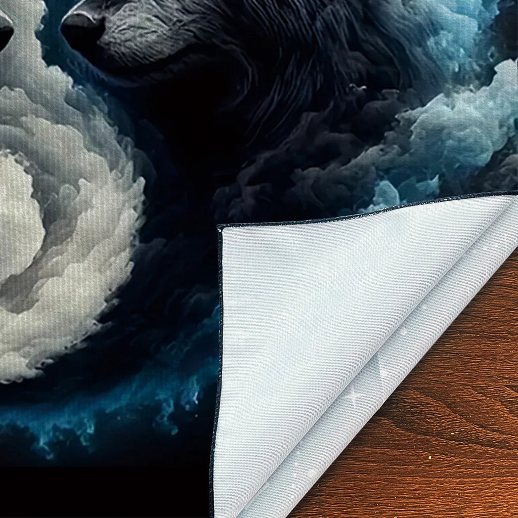🃏Tai Chi Double Wolf Tarot Tablecloth – Yin Yang Wolf Divination Altar Cloth for Tarot Spreads, Card Games & Mystic Reading Setups