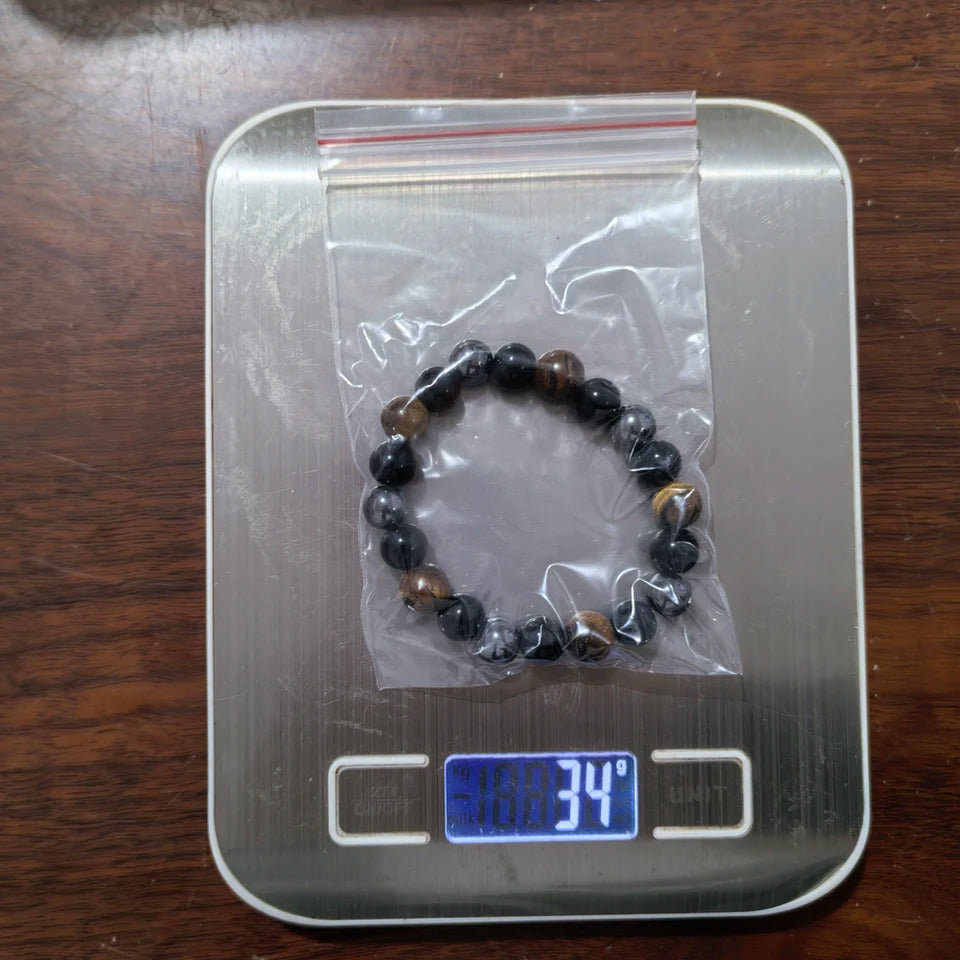 🛡️ Triple Protection "Soul Shield" Magnetic Bracelet: Natural Black Obsidian, Hematite & Tiger Eye – Health, Wealth & Negative Energy Blocker for Men & Women (Pulsera Hombre)