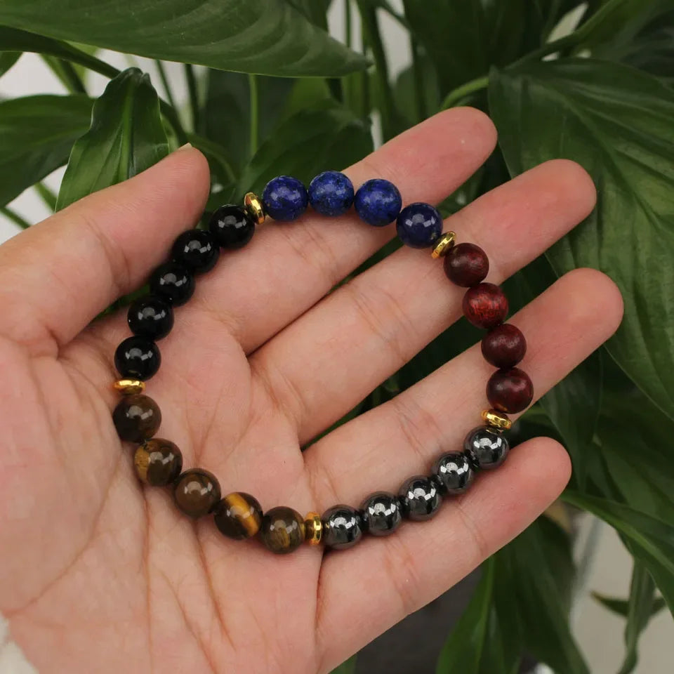 ✨ Natural Tiger Eye Stone Beaded Bracelet – Wealth & Prosperity Energy Jewelry for Men – Perfect Christmas Gift for Boyfriend, Dad, and Uncle