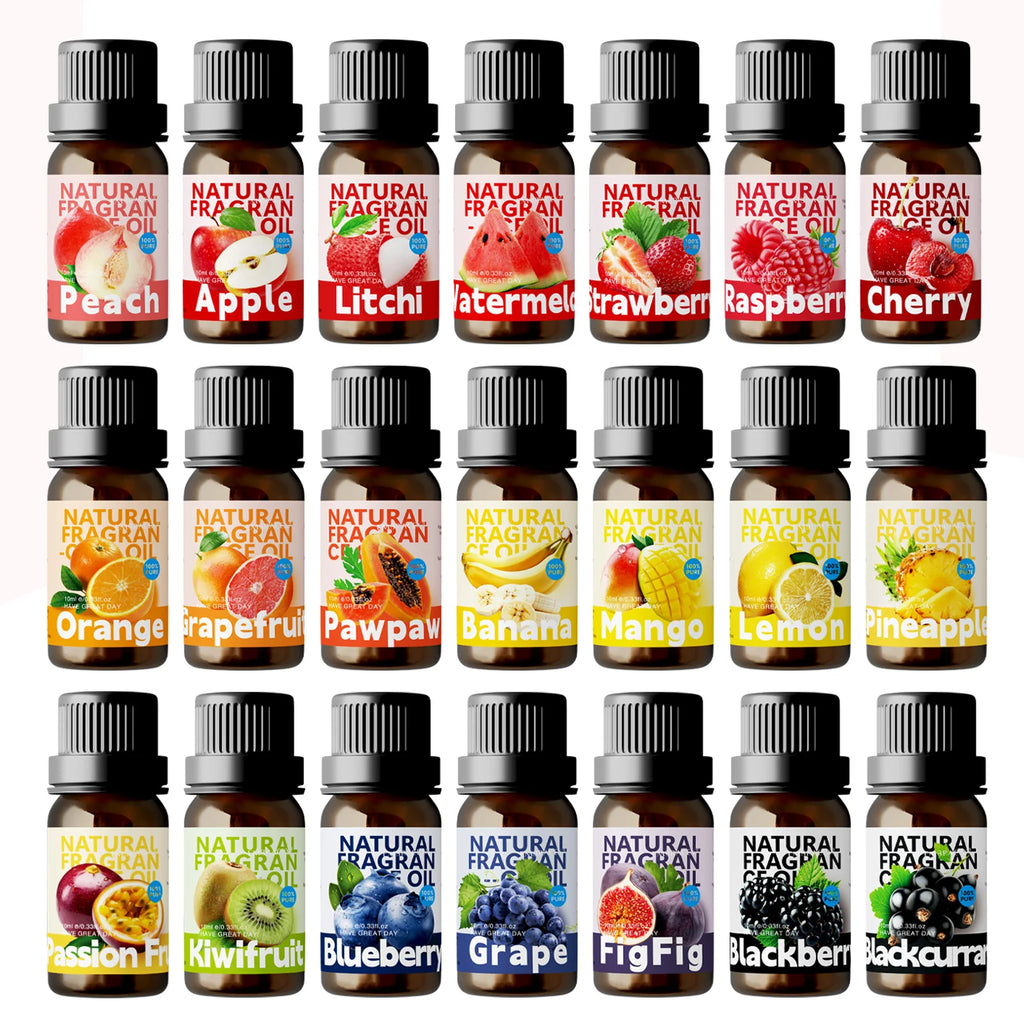 🍊 10ml Fruity Essential Oils – Sweet Fruit Fragrance Collection for Diffusers, Candles, and Home Aromatherapy﻿