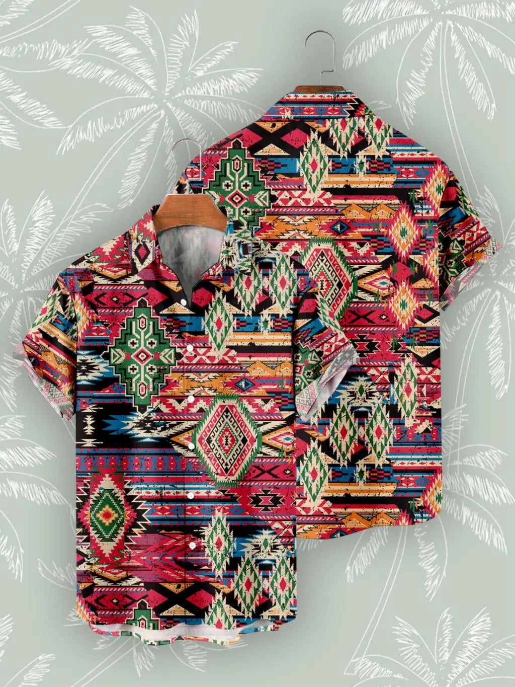 🌍 The Bohemian African Tribe 3D Masterpiece: Premium Men's Retro Short-Sleeve Shirt – High-Definition Tribal Graphic Print, Breathable Summer Beach Fabric, and Sophisticated Oversized Social Silhouette CS2024AT378