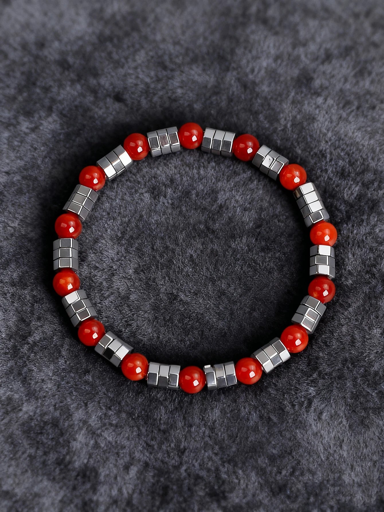 ✨ Geometric Irregular Hematite & Polar Jade Beads Bracelet – Natural Stone Jewelry for Strength, Confidence & Vigour – New Stylish Balance Accessory 1