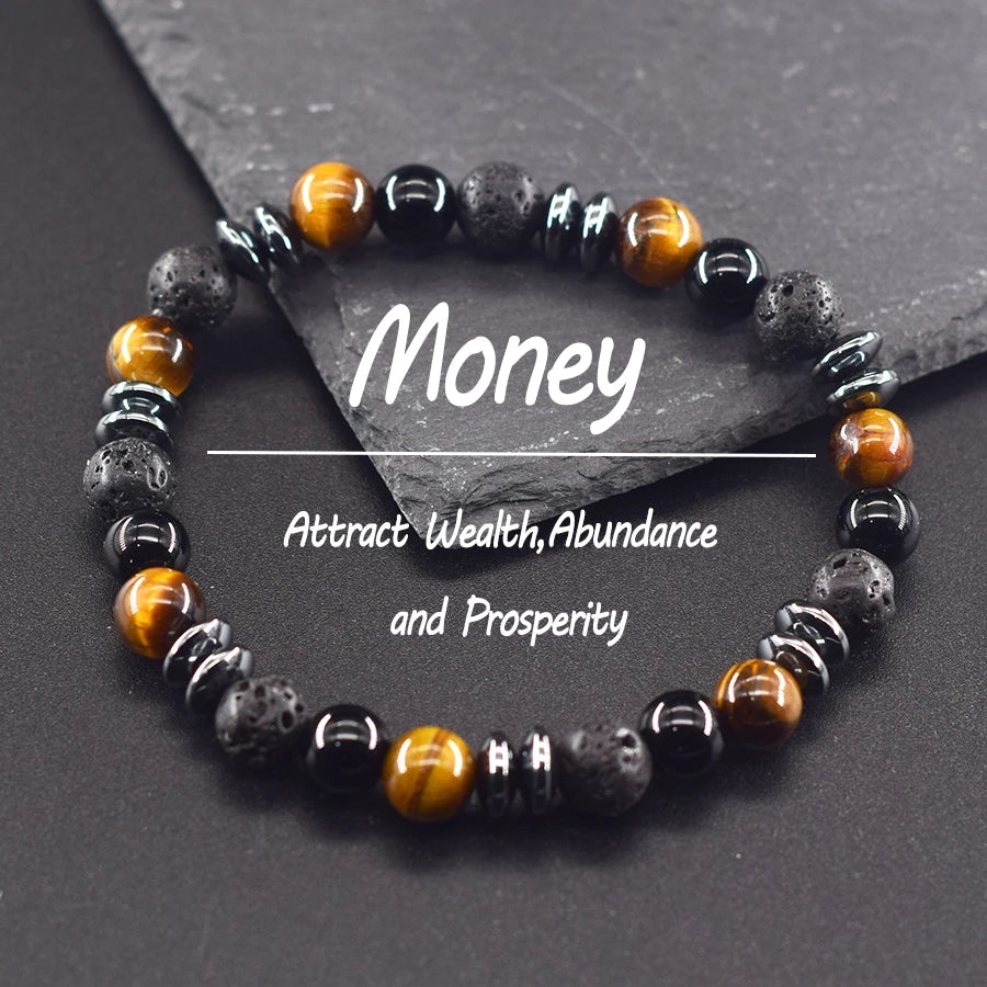 ✨ Natural Yellow Tiger Eye Stone Beads Bracelet – Wealth, Abundance & Prosperity Attraction – Real Jewelry for Men & Women