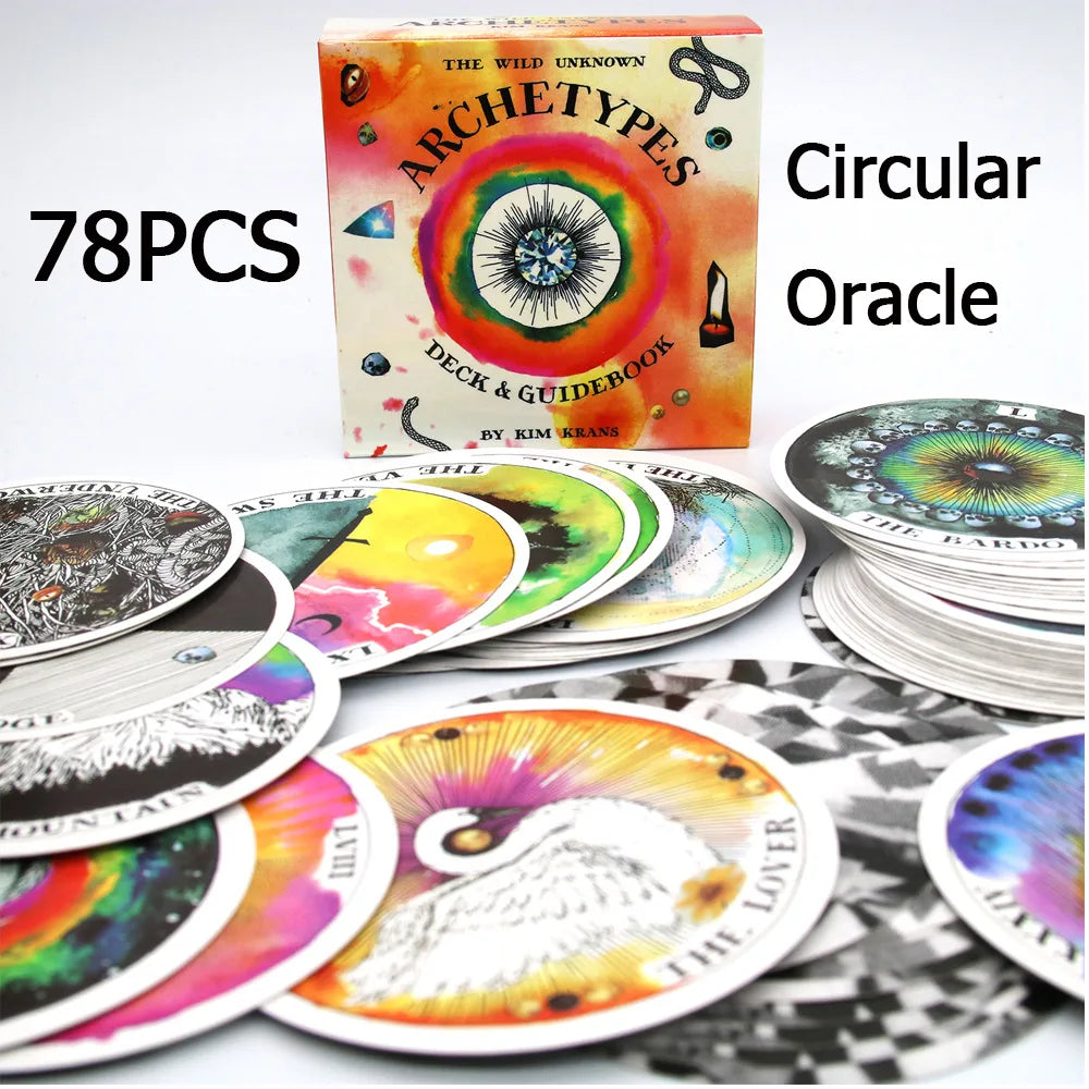 🌌 Wild Unknown Archetypes Oracle Deck – 78 Round Cards | Four Suits: The Selves, The Places, The Tools, The Initiations | Emotional & Mythic Symbols | 224-Page Hand-Lettered Guidebook | Meditation, Divination & Storytelling Deck