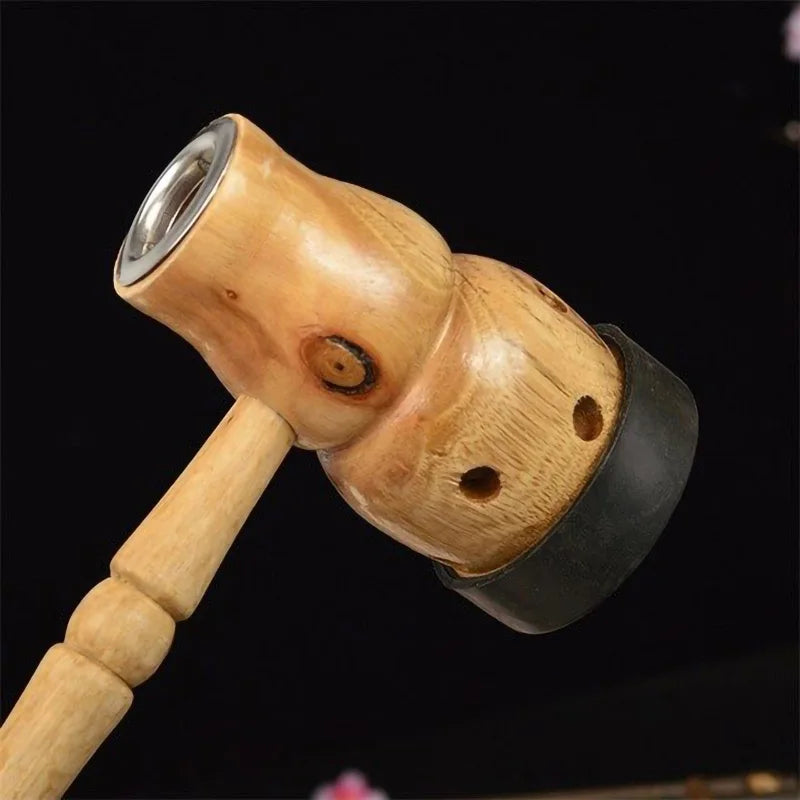 Jade Moxibustion Tool Handle Gourd Moxa Roll Burner – Natural Aspen Wood Warm Body Massage with Chinese Herbal Medicine for Meridian Penetration﻿