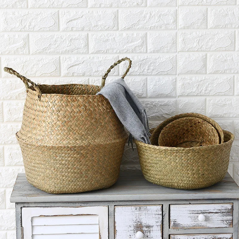 🌿 Natural Storage Baskets – Straw, Wicker, Rattan & Seagrass for Stylish Home & Garden Organization